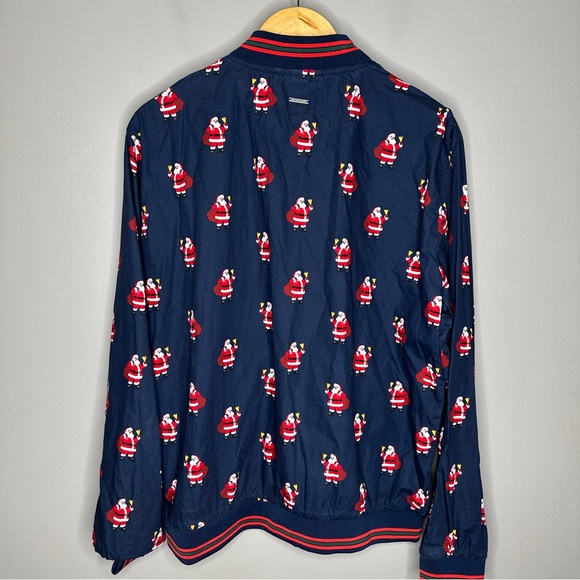 Denim & Flower Navy Full Zip  Jacket with Santa Print - Picture 4 of 4